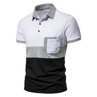 Маички маички Floenr, мажи летни обични копчиња за свртување на кратки ракави со кратки ракави за лабава кошула