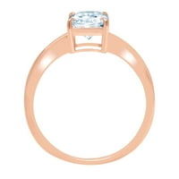 2.5 кт зрачење сече сино симулиран дијамант 18к розово злато годишнина ангажман прстен големина 8.25