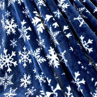 Плишан Кадифен Божиќен Ќебе Снегулка Печатење Згуснете Чувајте Топло Елен Печатење Софа Кревет Ќебе За Дома