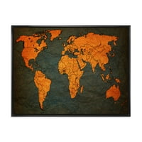 ДизајнАрт „Античка светска мапа на Африка“ Гроздобер врамено платно wallидно печатење