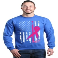 Продавница4евер Машка Розова Лента За Рак На Дојка Американско Знаме Дуксер На Екипажот Средно Кралско Сино