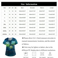 В-Вратот Работна Облека Блузи Графички Отпечатоци Блузи Краток Ракав Лето За Жени Сина