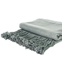 Уникатни поволни цени за вискоза декоративно фрлање ќебе, средно сиво, стандардно фрлање