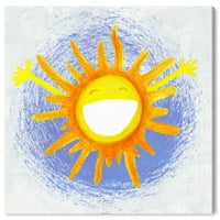Студиото Винвуд Студио Астрономија и вселенско wallидно платно го отпечати „Rise & Shine“ Сонце - жолто, сино