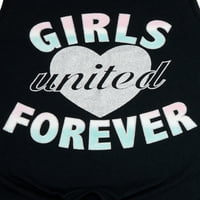 Девојки девојки девојки девојки, графички резервоар за графички резервоар и печатени шорцеви, сет на облеки од 2 парчиња, големини 4-16