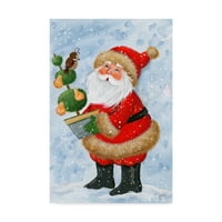 Трговска марка ликовна уметност „Дедо Мраз и партиџ во платно“ уметност од Беверли Johnонстон